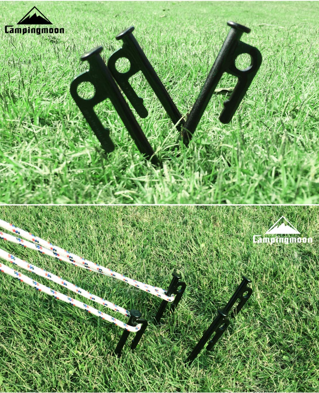 CAMPINGMOON  T20 / T26 / T30 / T35 / T40 Carbon Steel Peg Tent Hard Ground
