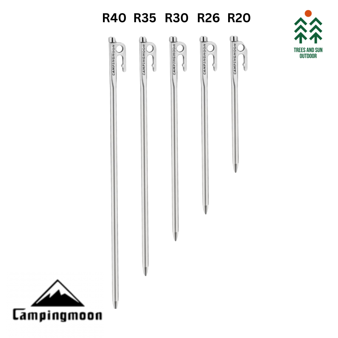 CAMPINGMOON R20 / R26 / R30 / R35 / R40 Stainless Steel Peg Tent Hard Ground