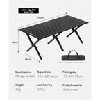 BLACKDOG Egg Roll Folding Table – 116 cm