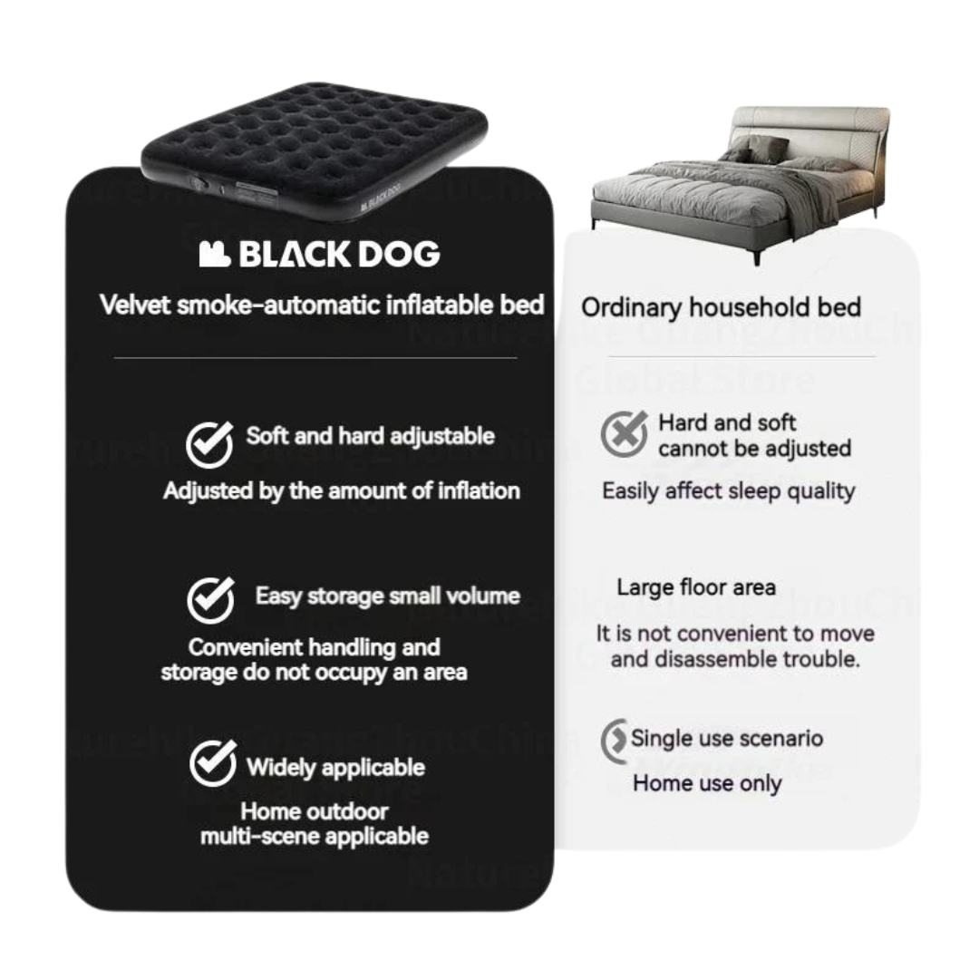BLACKDOG Double Mattress Air Bed Built-in Air Pump