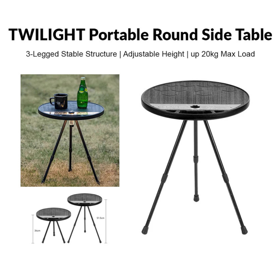 BLACKDOG Round Side Table With Lantern Slot