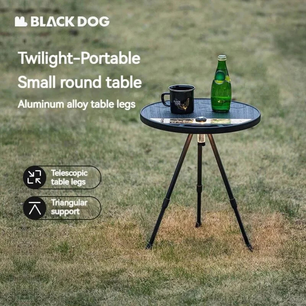BLACKDOG Round Side Table With Lantern Slot