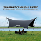 BLACKDOG Hexagonal Arc Edge Tarp 570X480CM