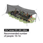 BLACKDOG Hexagonal Arc Edge Tarp 570X480CM