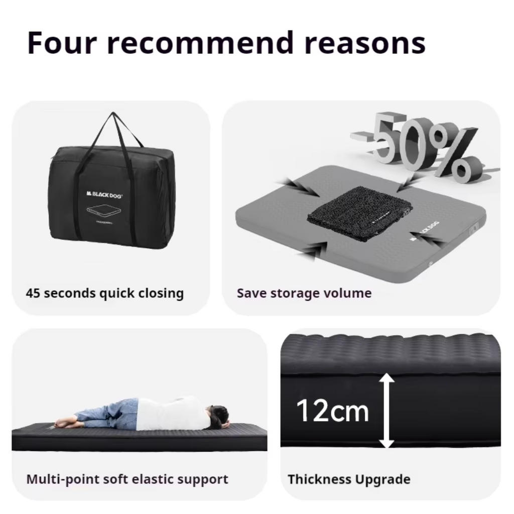 BLACKDOG Auto Inflate Cloud Sponge Bed 2P