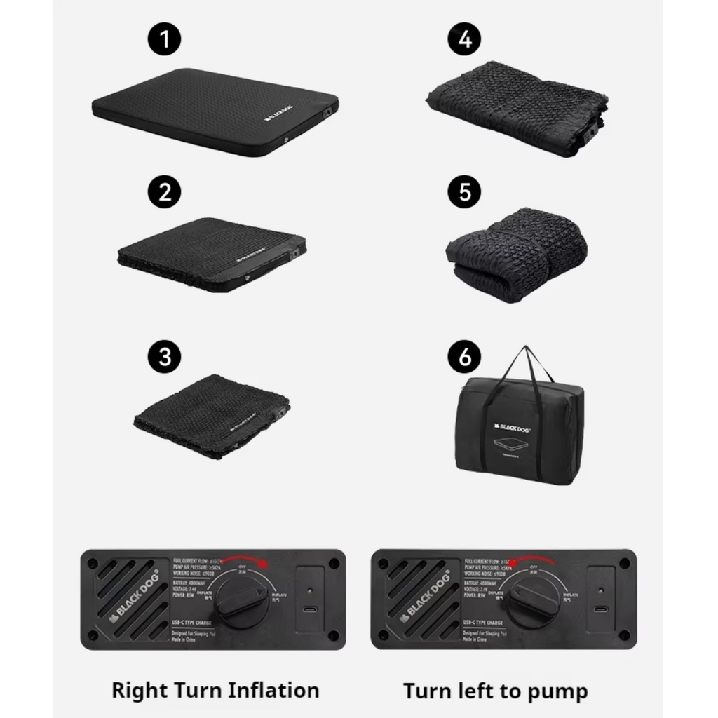 BLACKDOG Auto Inflate Cloud Sponge Bed 2P