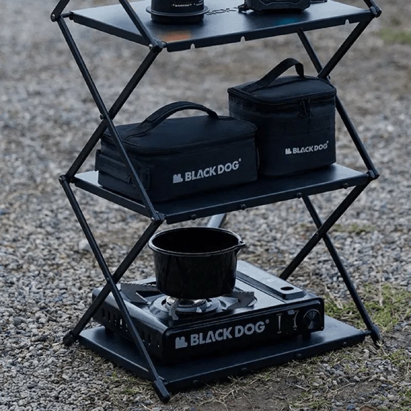 BLACKDOG 3 Tier Metal Rack Aluminum Folding Shelf