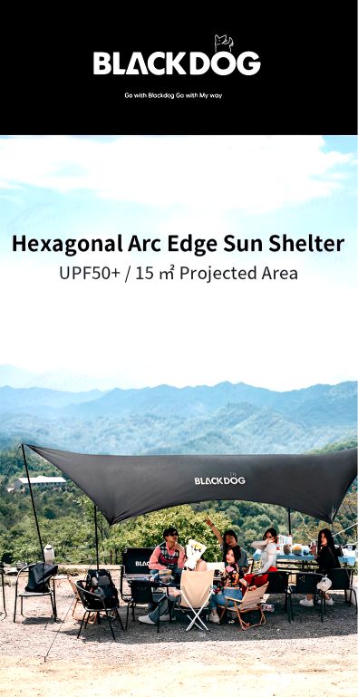 BLACKDOG Hexagon Tarp Silver Coated 10 - 15 People