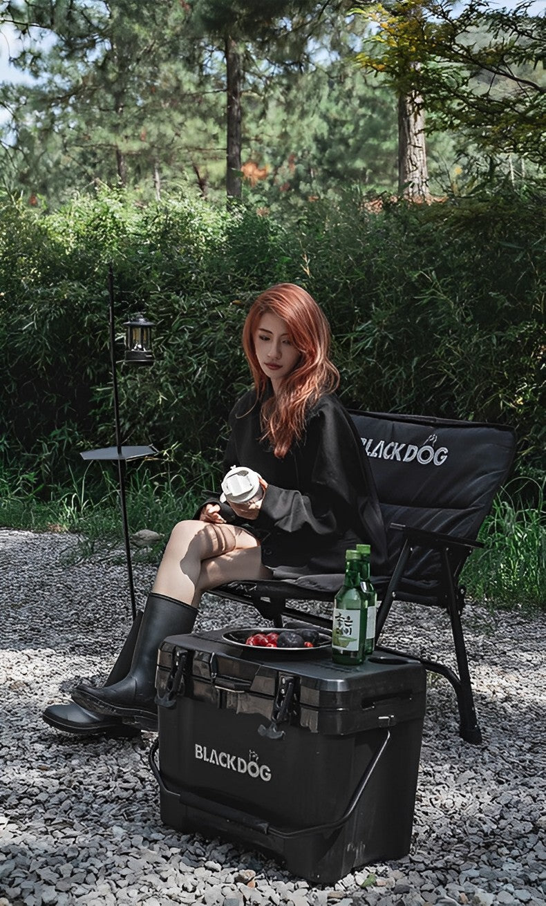 BLACKDOG Wide Seat Folding Chair