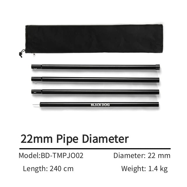 BLACKDOG 4-Section Canopy Pole 2.4 Meters