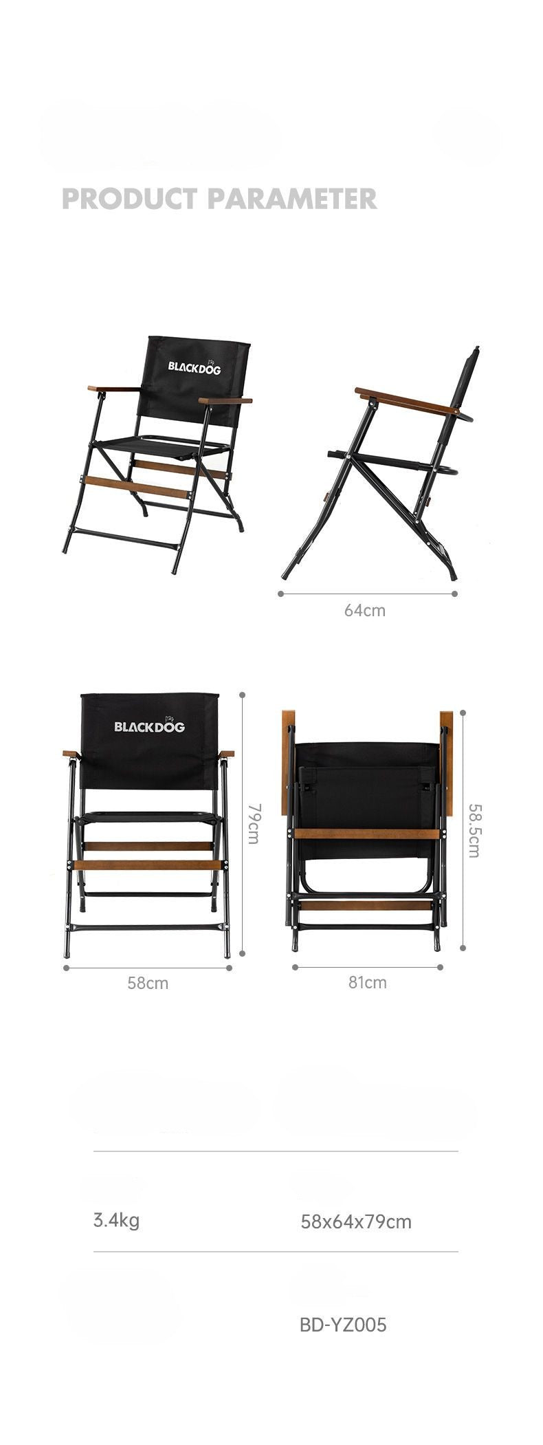 BLACKDOG Folding Kermit Chair 1 Person