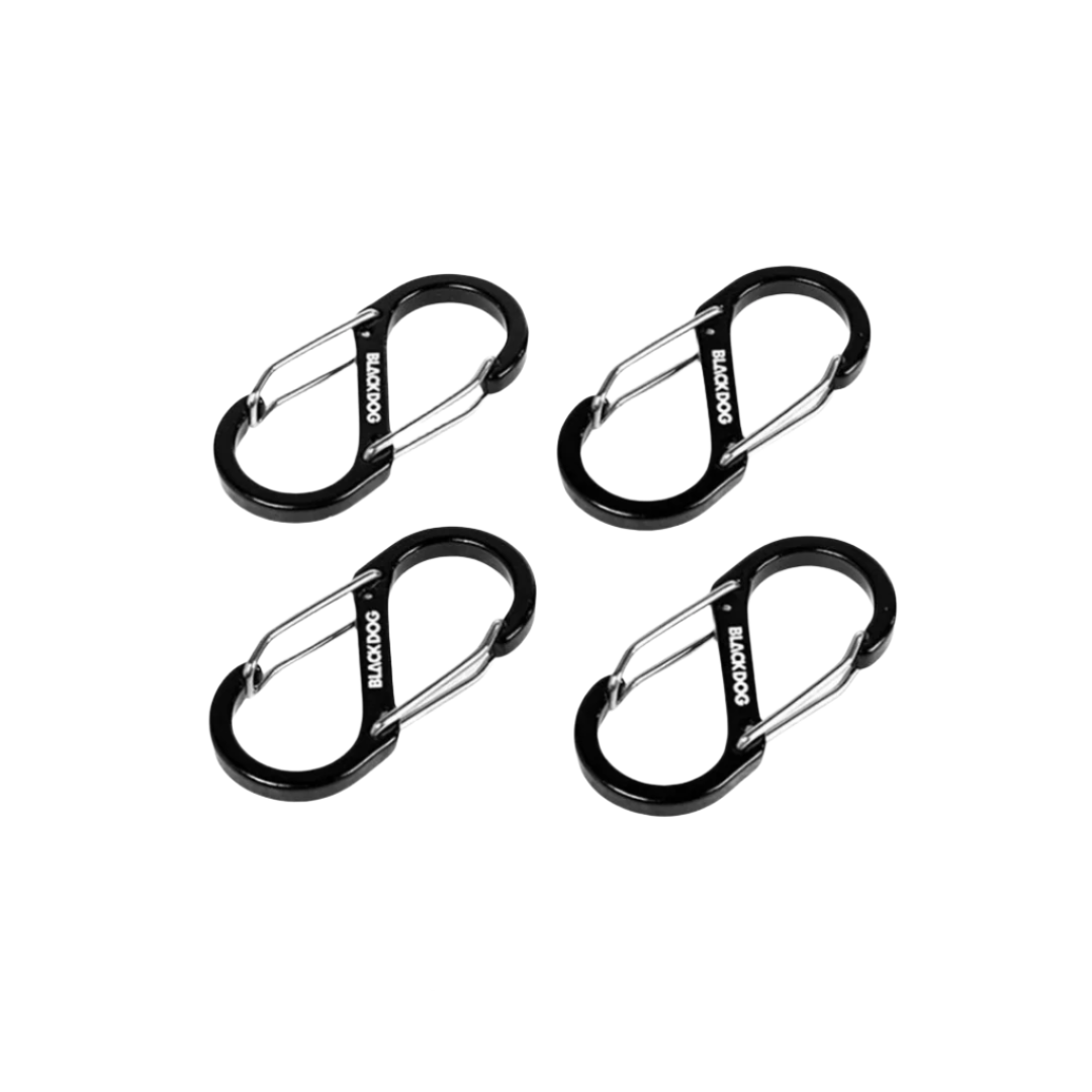 BLACKDOG Aluminum Alloy Double Head Hook Carabiners 4Pcs
