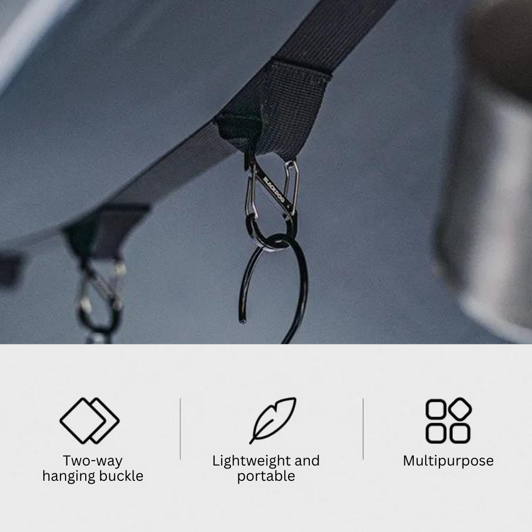 BLACKDOG Aluminum Alloy Double Head Hook Carabiners 4Pcs
