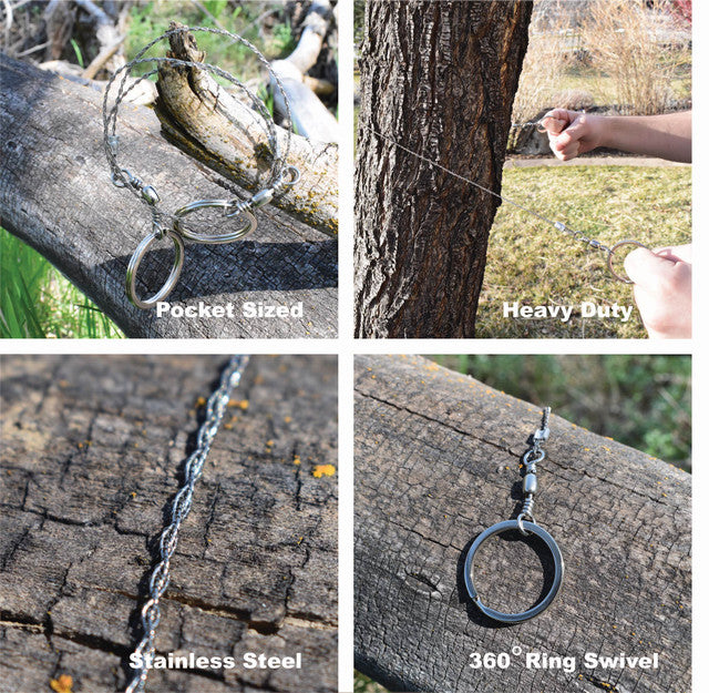 ACE CAMP Pocket Wire Saw - Stainless Steel, Lightweight & Compact