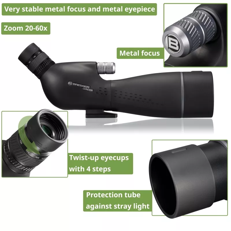 BRESSER Condor 20–60x60 Gen II Spotting Scope – Fully Multi-Coated Optics