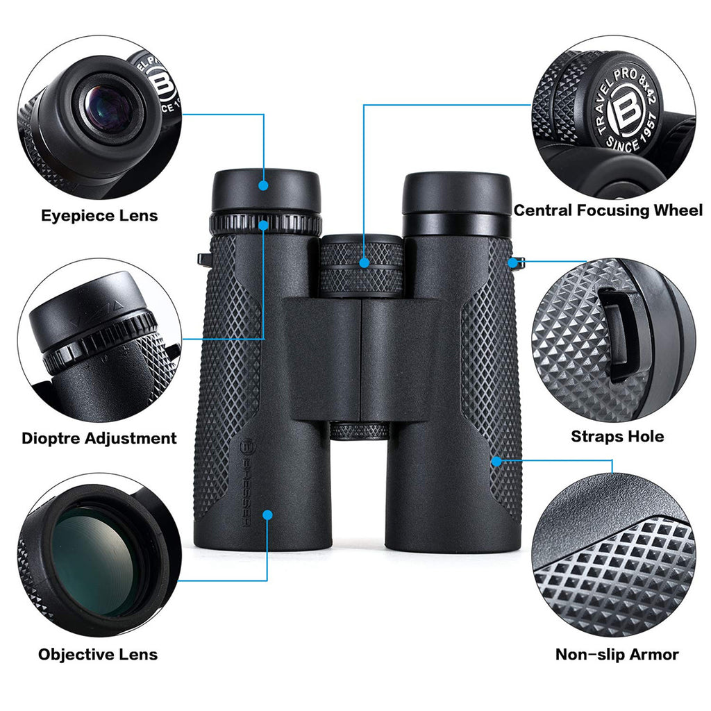 BRESSER Travel Pro 10x42 Roof Outdoor Binoculars
