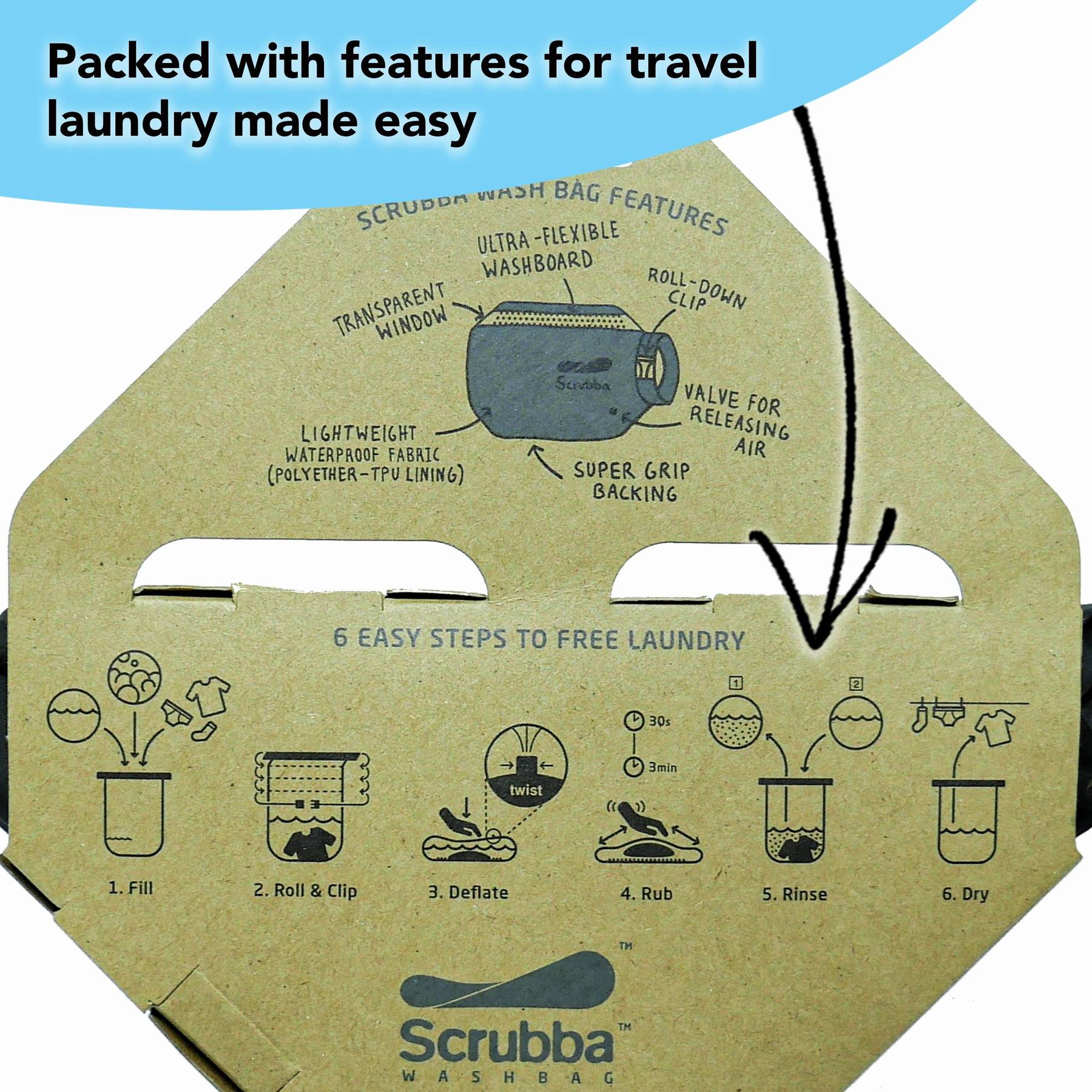 SCRUBBA Wash Bag – Portable Travel Washing Machine