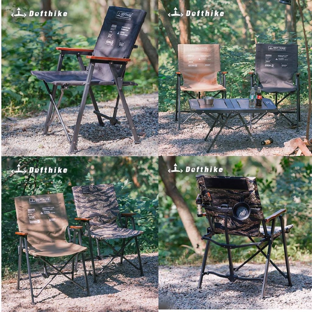 DEFTHIKE Foldable Kermit Chair with Wood Handrest Y013