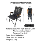 DEFTHIKE Foldable Kermit Chair with Wood Handrest Y013
