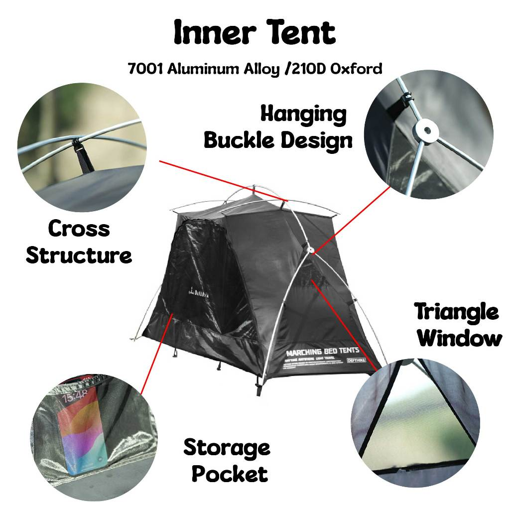 DEFTHIKE Military Cot Bed Tent 1P Q006