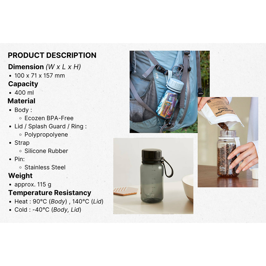 RIVER Stout Air 400E ECOZEN 400ML Leak-Proof Tritan Sports Water Bottle
