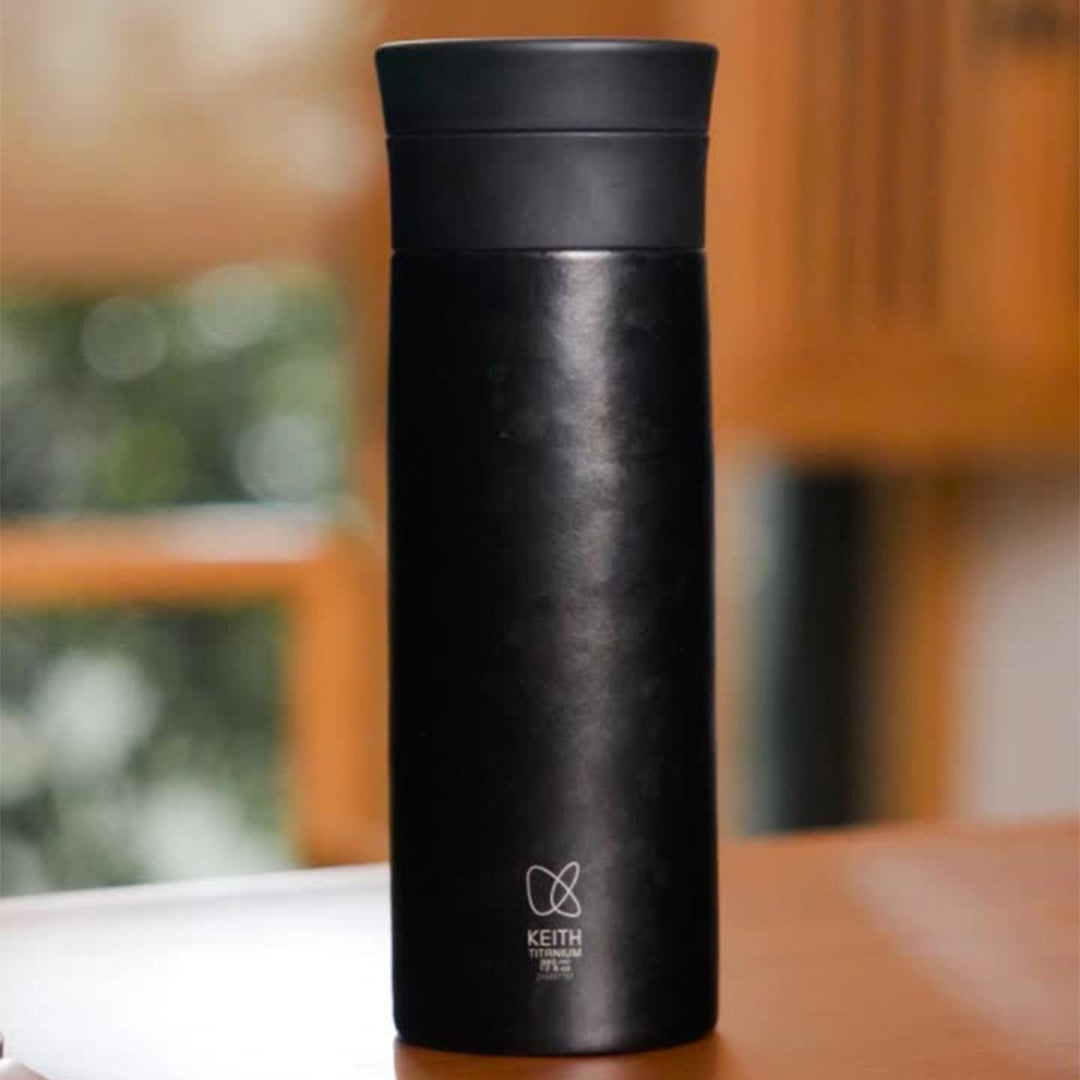 KEITH TITANIUM Anti-Leak Insulated Thermos 380ml Ti3135 – Black