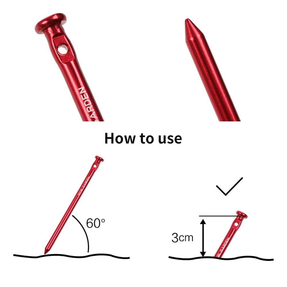 MOBI GARDEN Round Tent Peg Set – 4 pcs