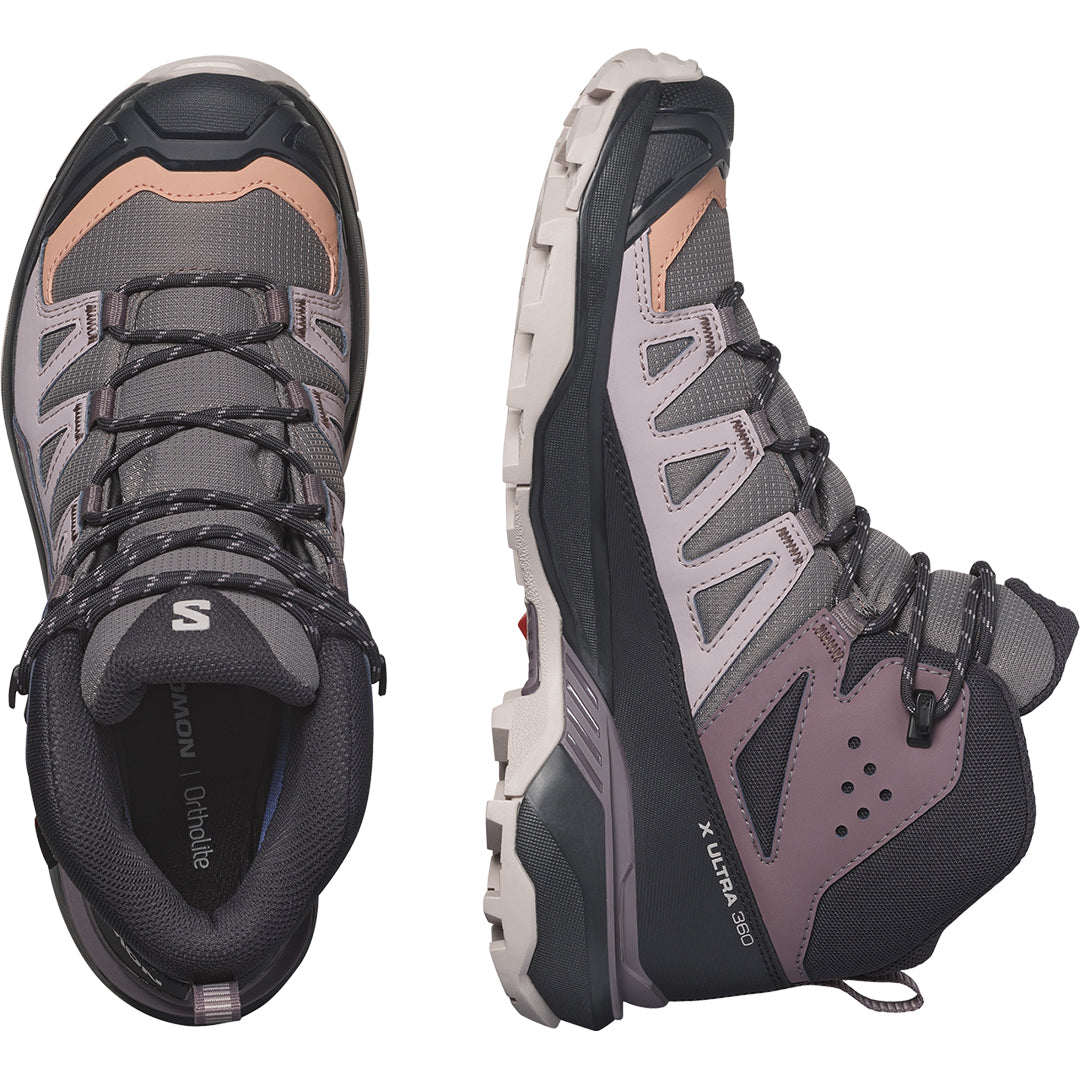 SALOMON Women's X Ultra 360 Mid Gore-Tex - Plum Kitten/Phantom/Cork