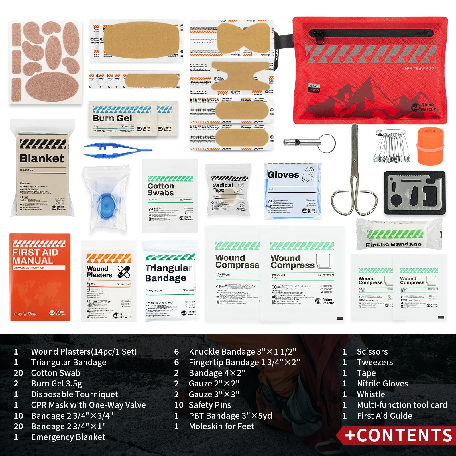 RHINO RESCUE Waterproof First Aid Kit