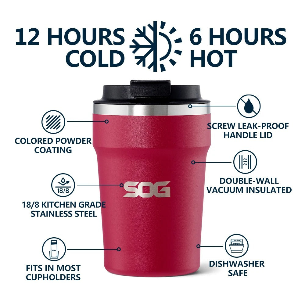 SOG Coffee Mug with Lid 360ml – Red