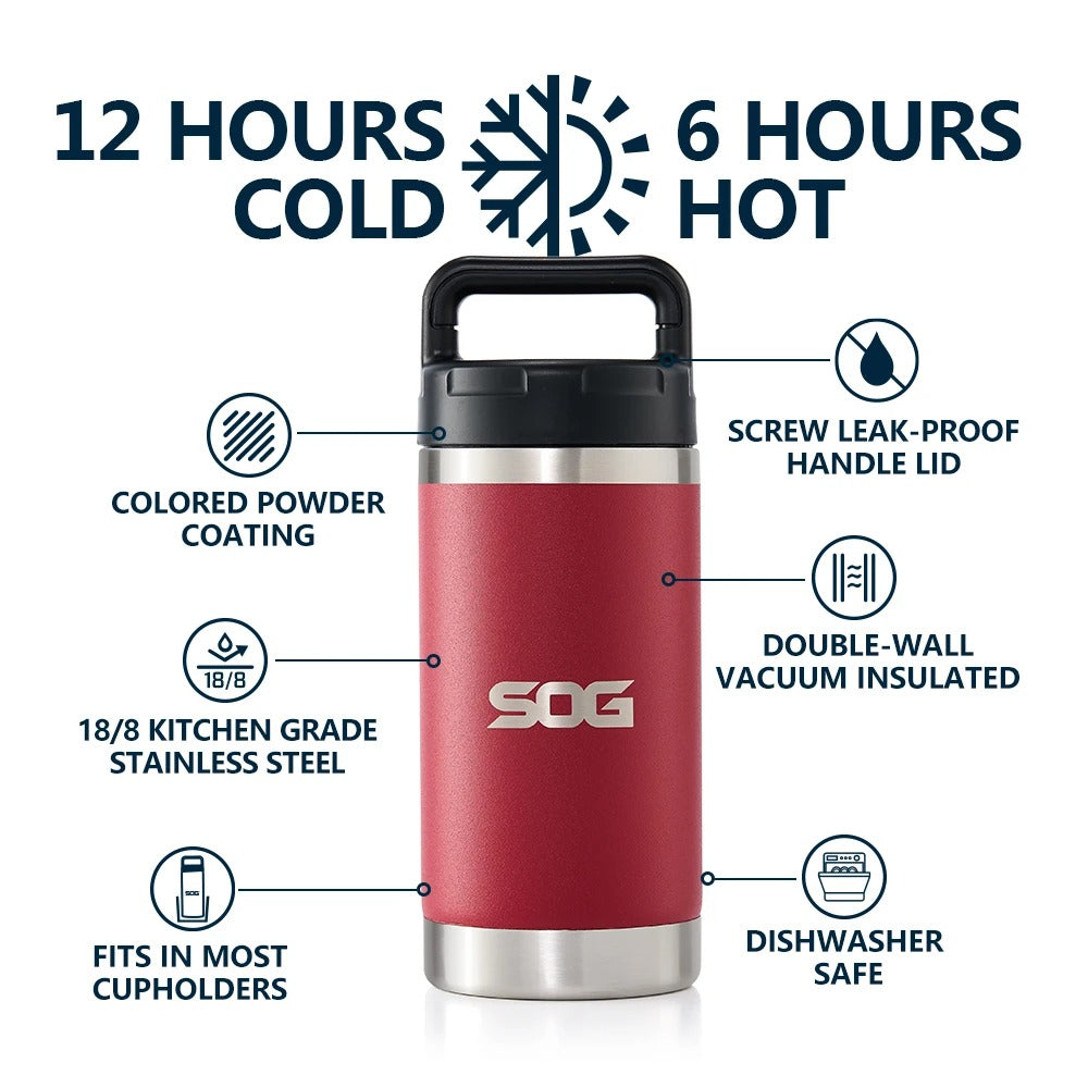 SOG Travel Mug with Handle & Lid 350ml – Black