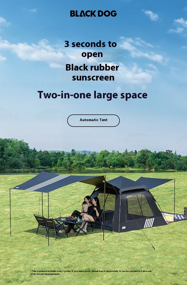 BLACKDOG Leisure Auto Tent 2 Door 2 Window – 240CM X 240CM