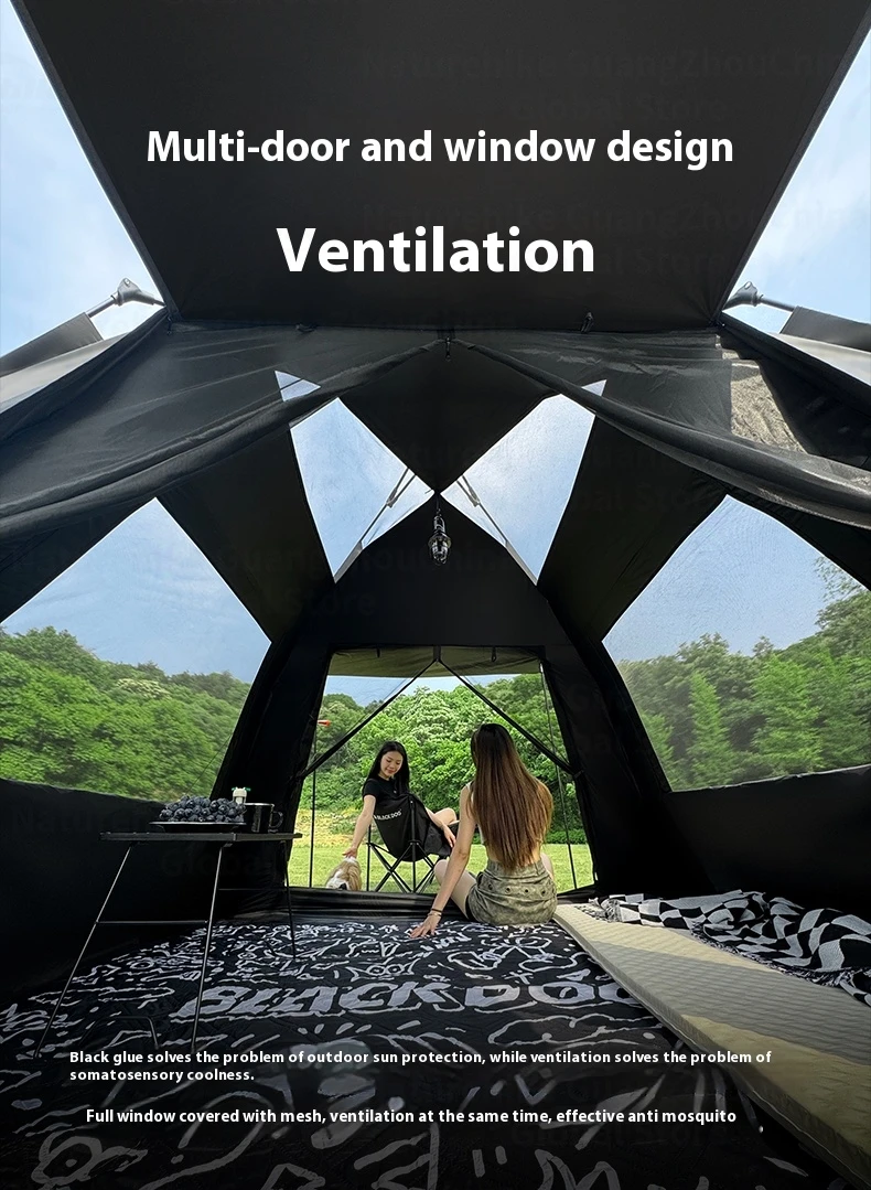 BLACKDOG Leisure Auto Tent 2 Door 2 Window – 240CM X 240CM