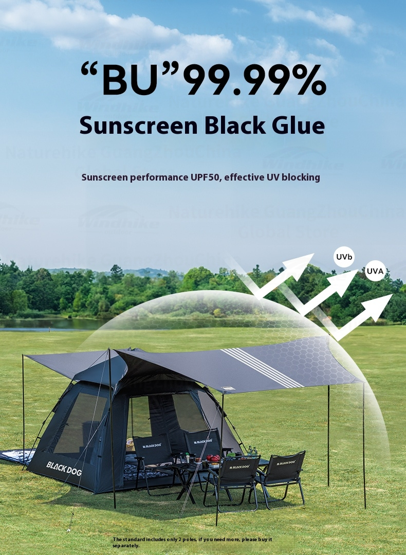 BLACKDOG Leisure Auto Tent 2 Door 2 Window – 240CM X 240CM
