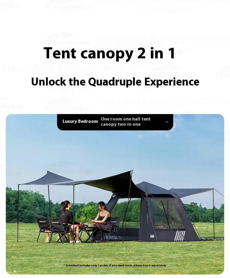 BLACKDOG Leisure Auto Tent 2 Door 2 Window – 240CM X 240CM