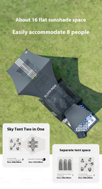 BLACKDOG Leisure Auto Tent 2 Door 2 Window – 240CM X 240CM