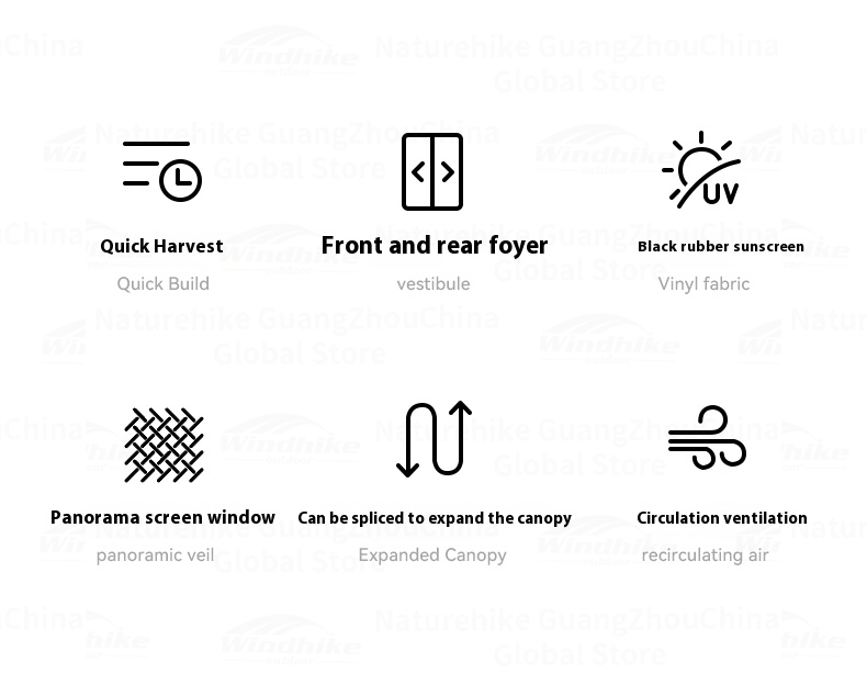 BLACKDOG Leisure Auto Tent 2 Door 2 Window – 240CM X 240CM