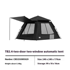 BLACKDOG Leisure Auto Tent 2 Door 2 Window – 240CM X 240CM