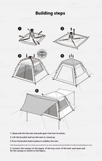 BLACKDOG Leisure Auto Tent 2 Door 2 Window – 240CM X 240CM