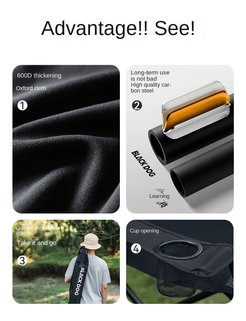 BLACKDOG Zen Folding Armrest Chair