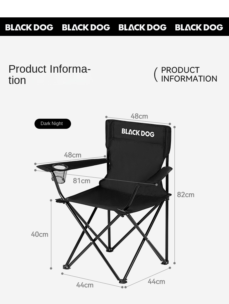 BLACKDOG Zen Folding Armrest Chair