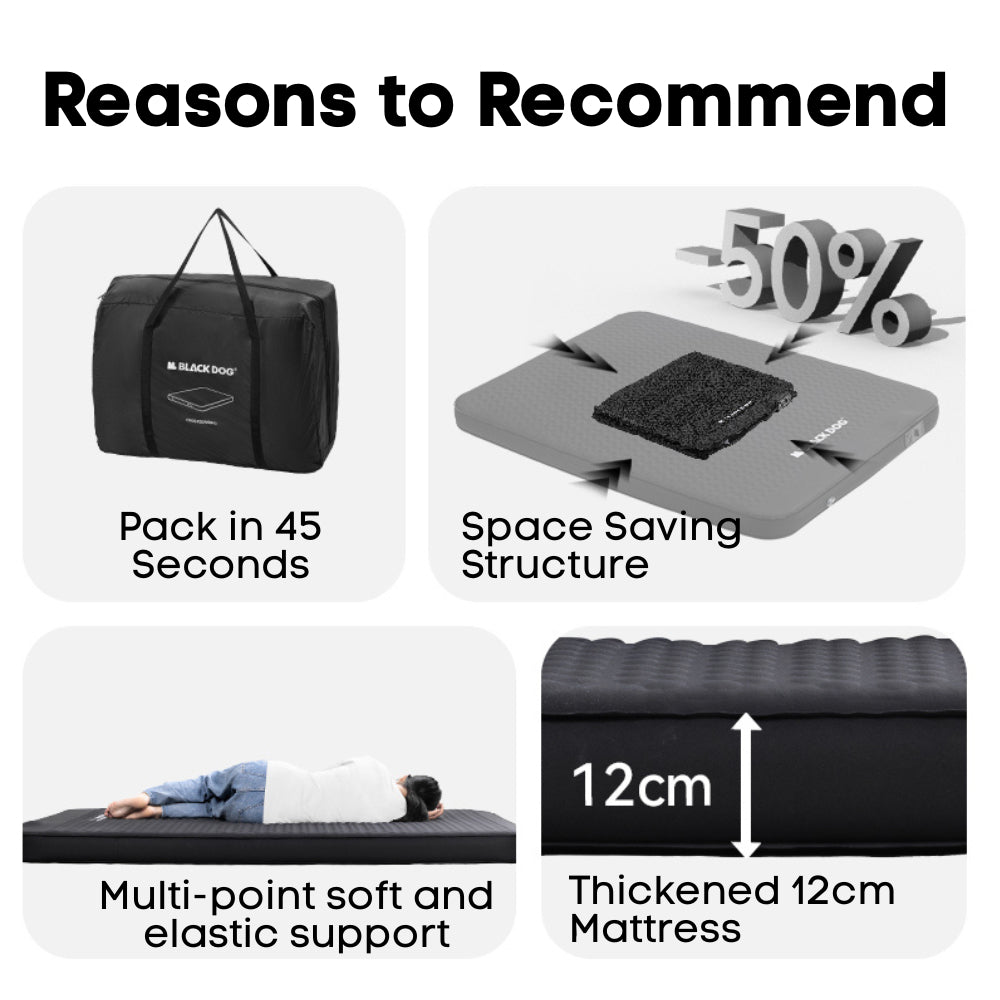 BLACKDOG Cloud Sense Auto Inflatable Air Cushion – 2P