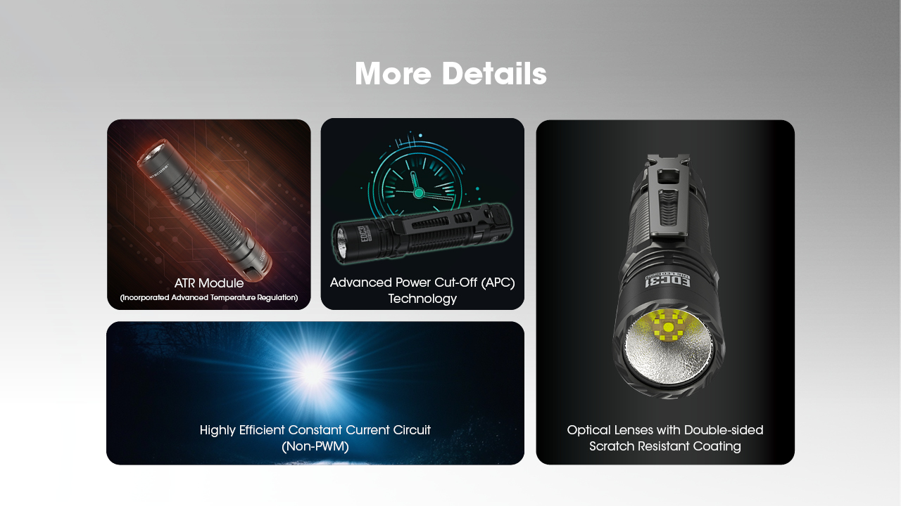 NITECORE EDC31 Tactical Flashlight 3500LM