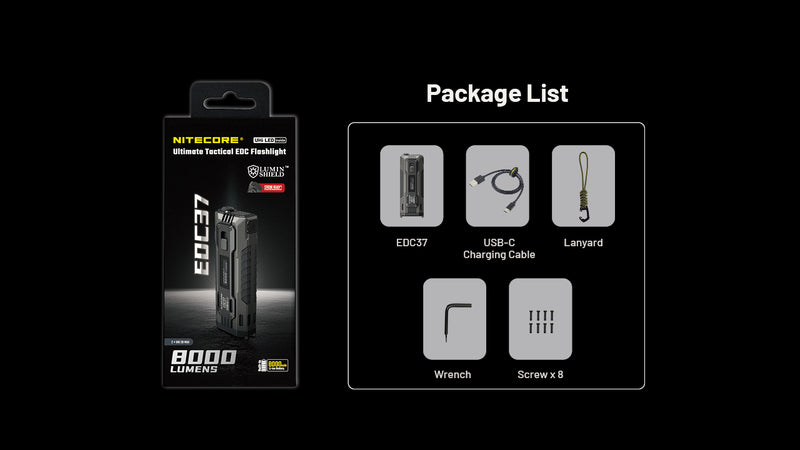 NITECORE EDC37 Tactical Flashlight 8000LM