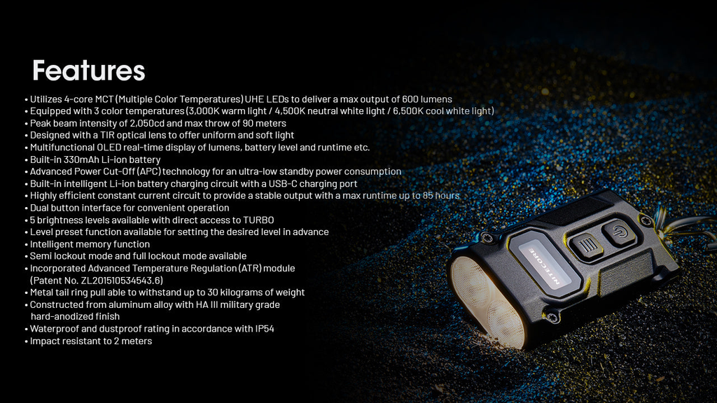 NITECORE TINI3 Keychain Light 600LM