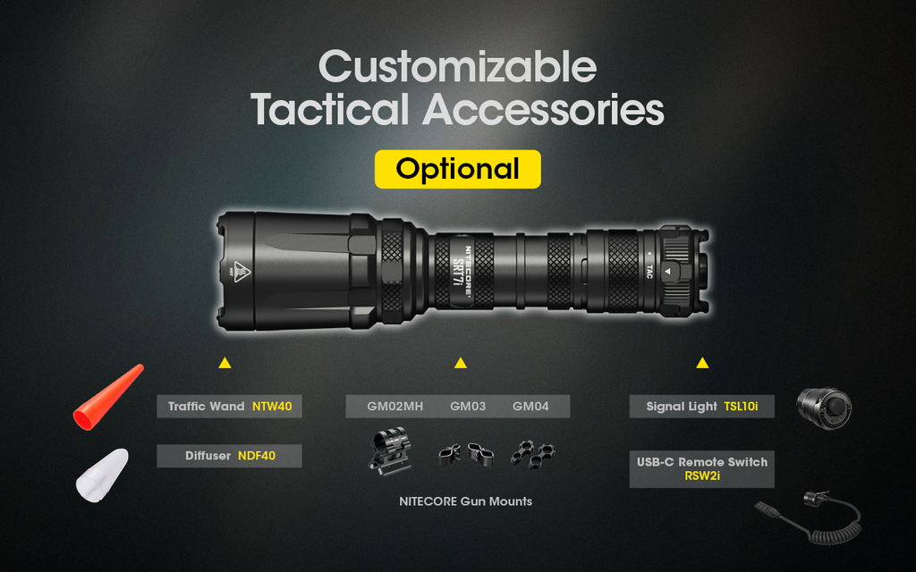 NITECORE SRT7i Luminus SFT-70 Tactical Flashlight 3000LM
