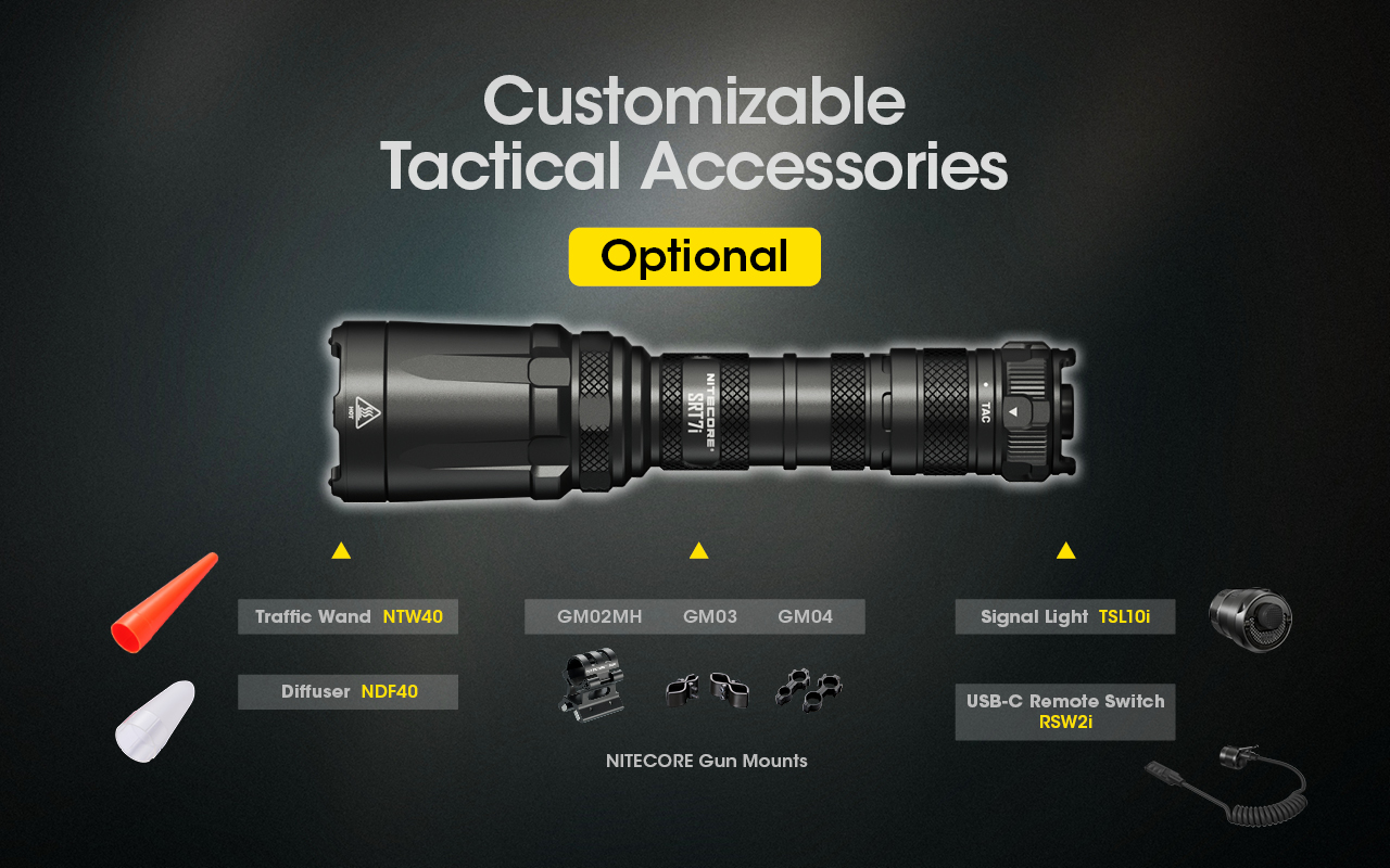 NITECORE SRT7i Luminus SFT-70 Tactical Flashlight 3000LM
