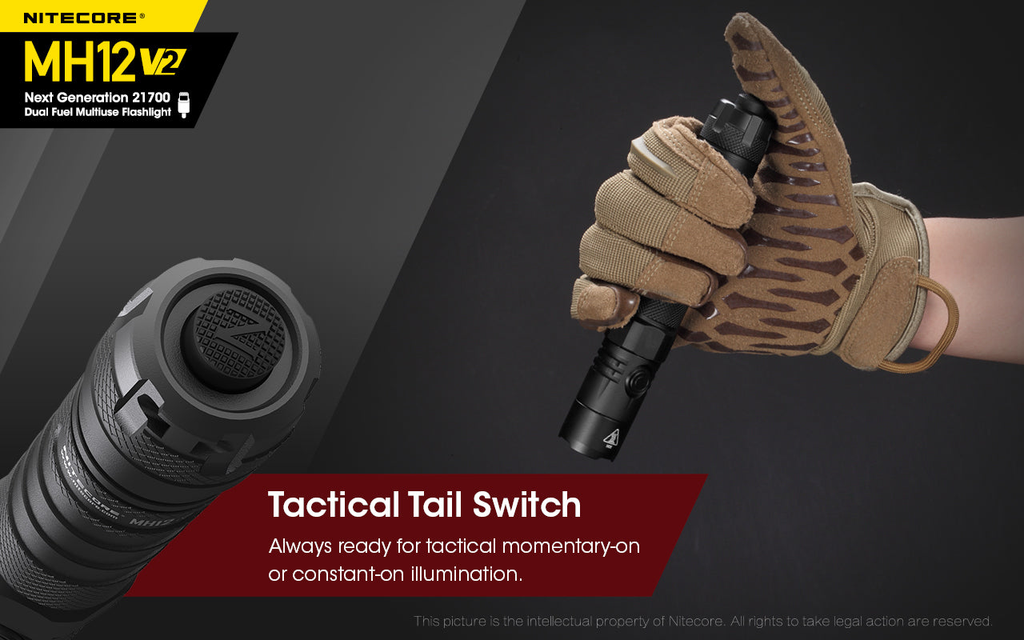 NITECORE MH12 V2 Tactical Flashlight 1200LM