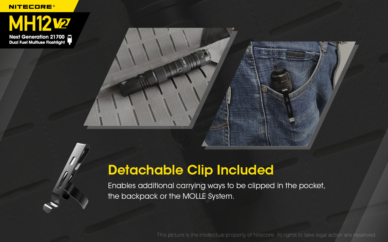 NITECORE MH12 V2 Tactical Flashlight 1200LM