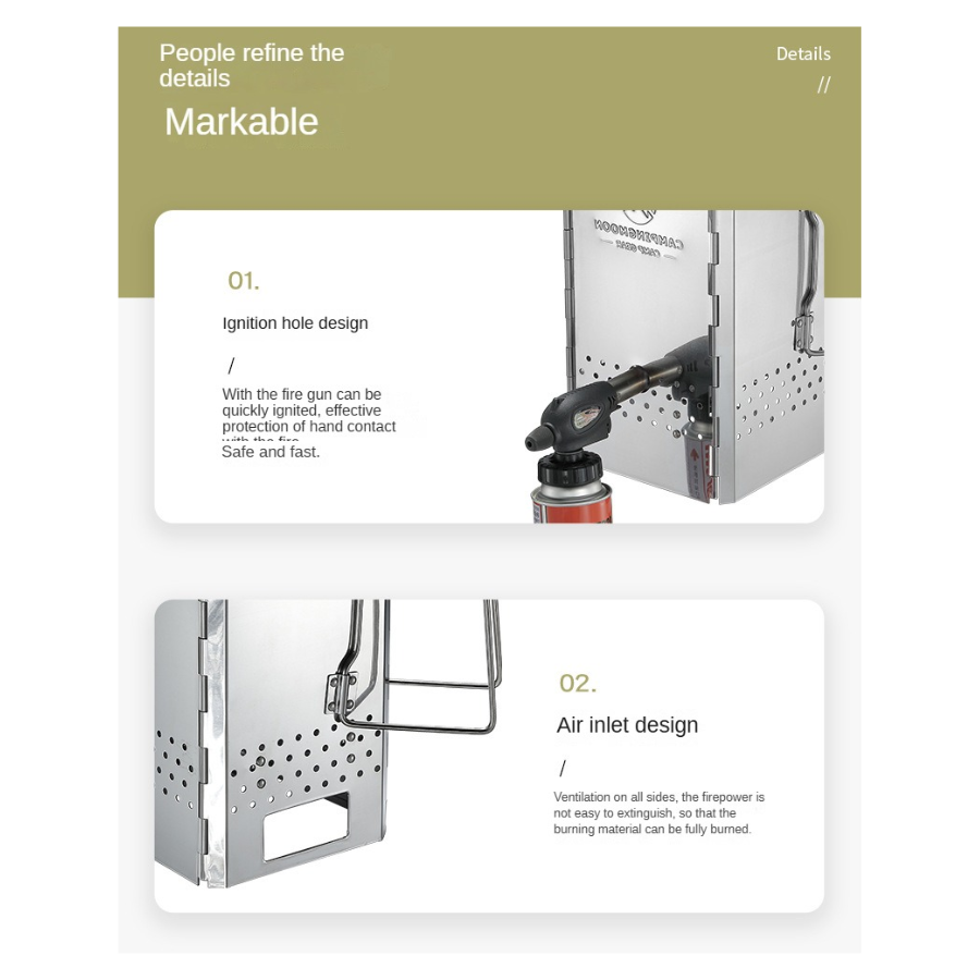 CAMPINGMOON MT-18 Folding Firewood Stove